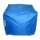 Cube Stool with Piping - Bright Blue Polyester